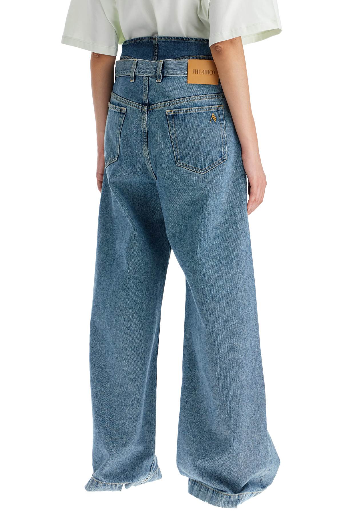 Layered Baggy Jeans  - Blue