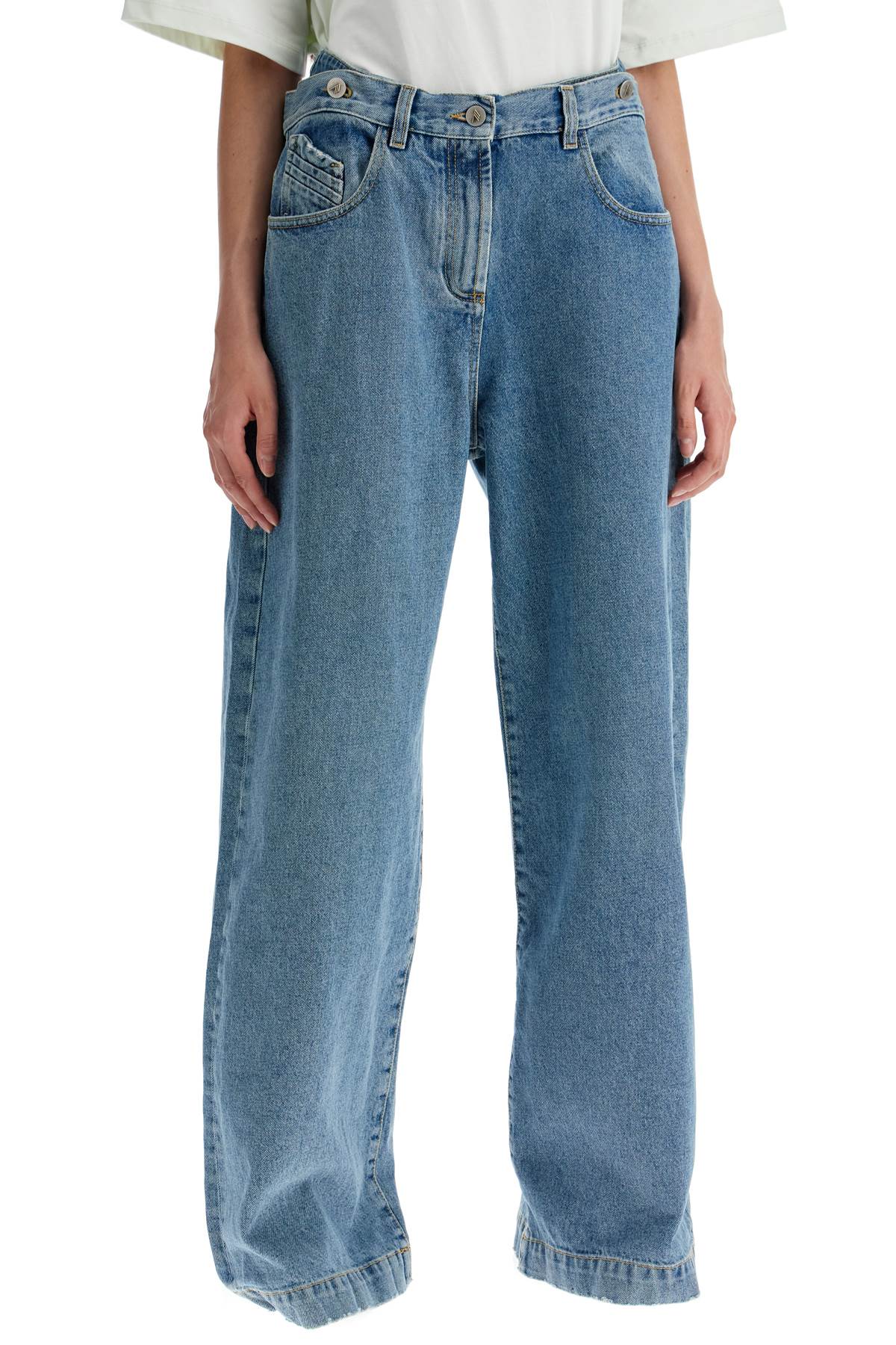 Layered Baggy Jeans  - Blue