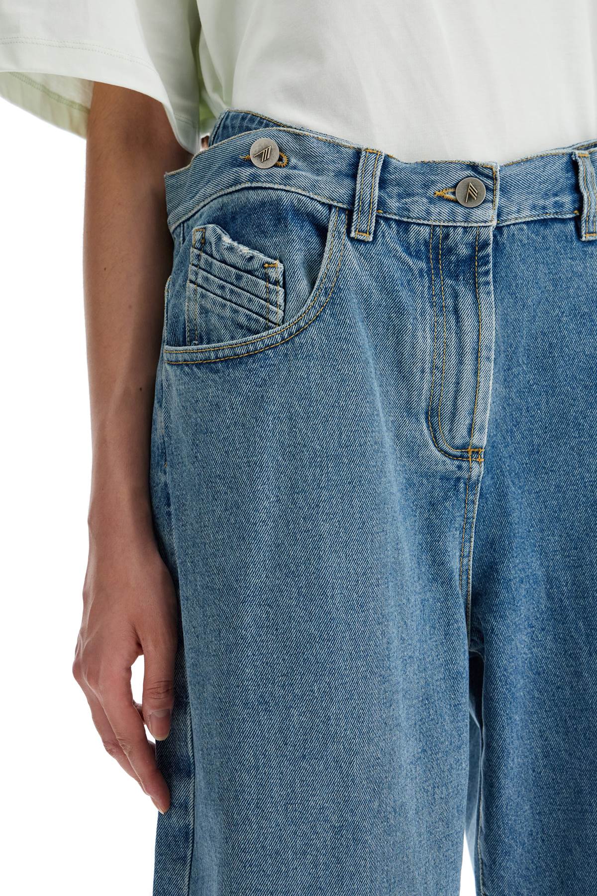 Layered Baggy Jeans  - Blue