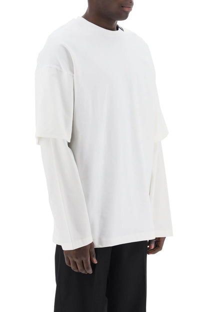 Long-sleeved Layered T-shirt  - White