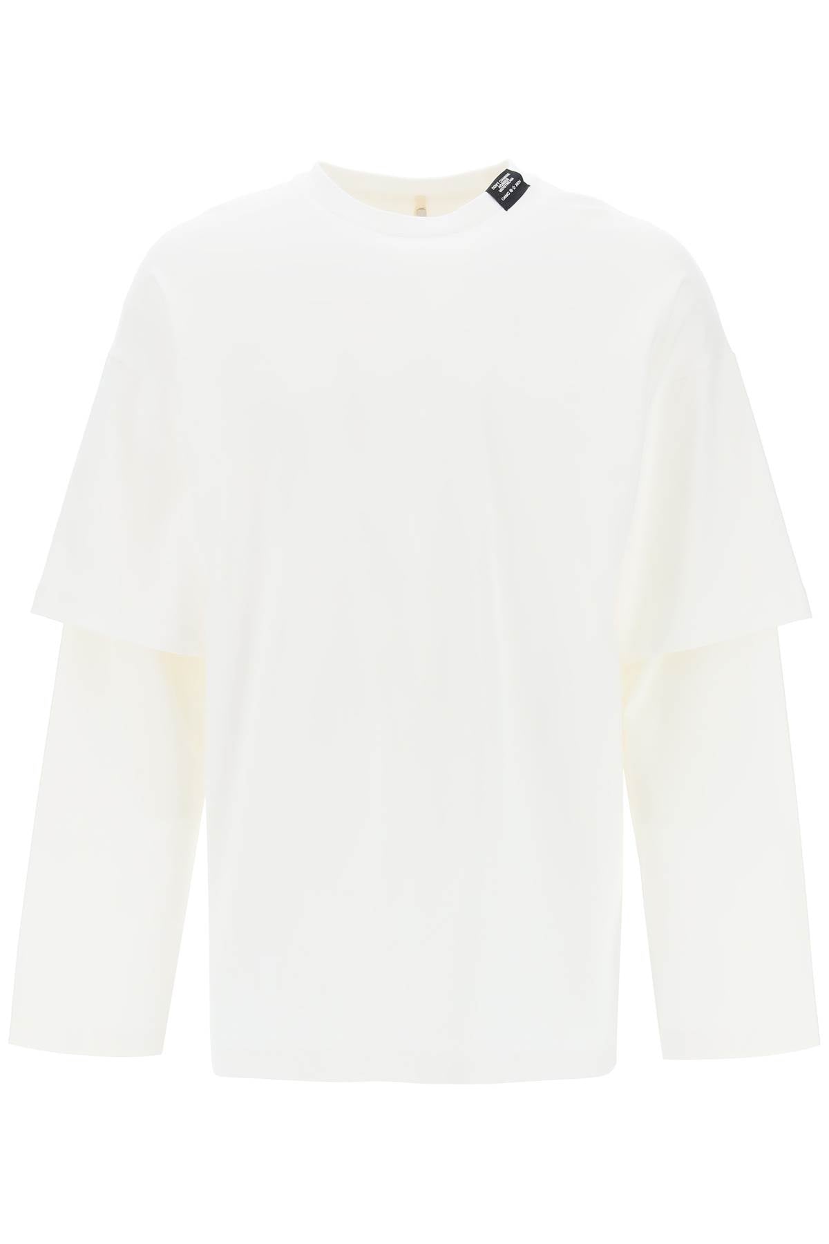 Long-sleeved Layered T-shirt  - White