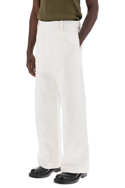 Wide-legged Scribble Pants  - White