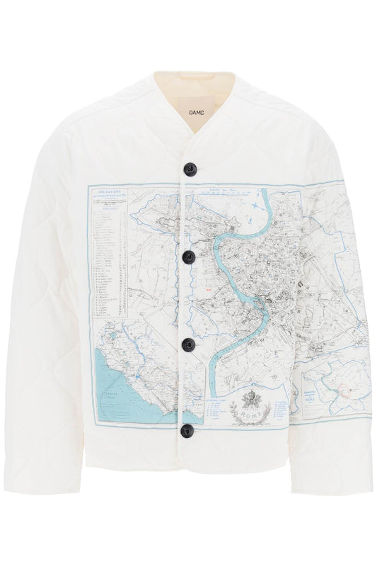 Combat Liner Printed Quilted Jacket  - White