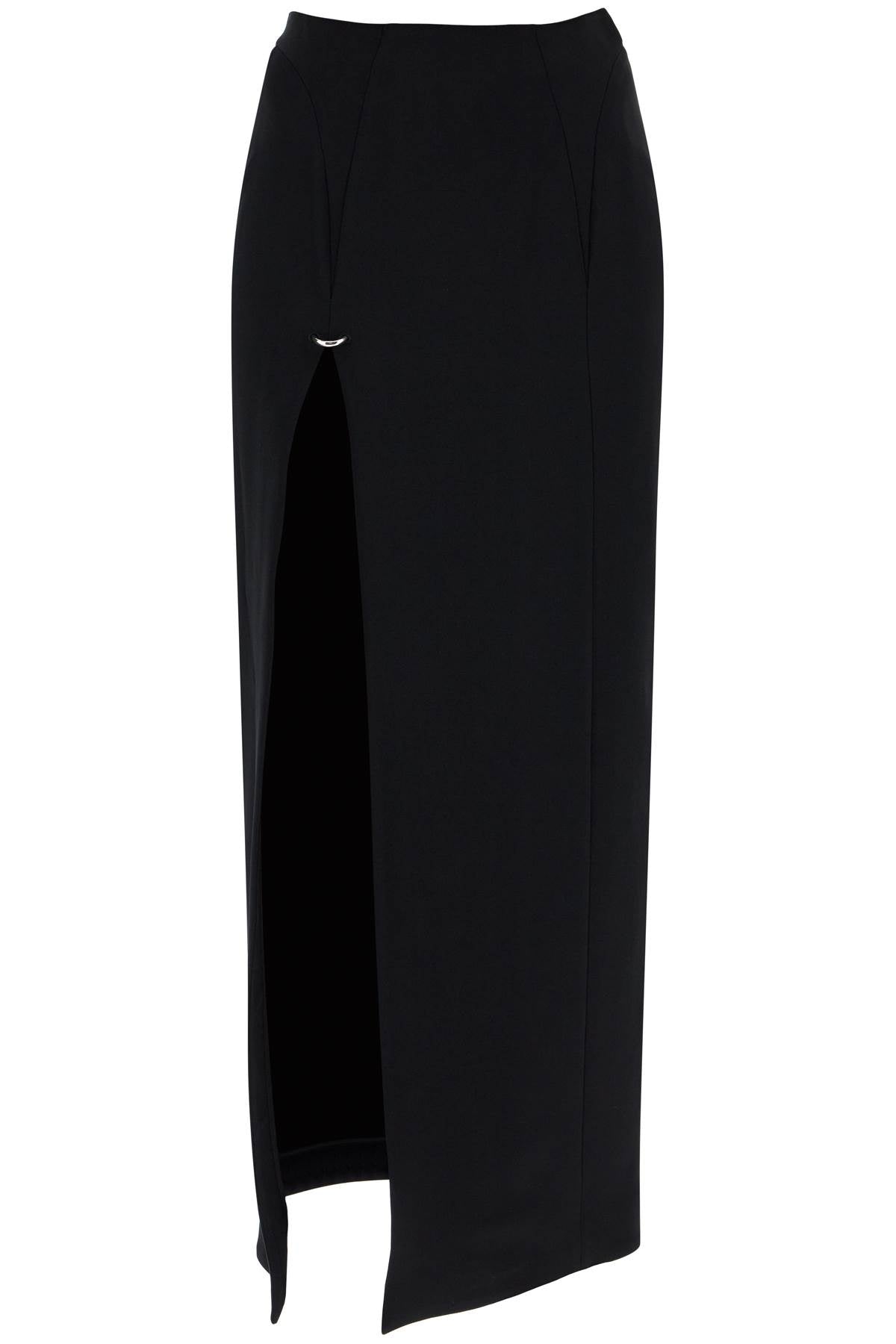 Long Skirt With Piercing Detail  - Black