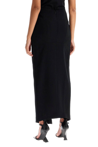 Long Skirt With Piercing Detail  - Black