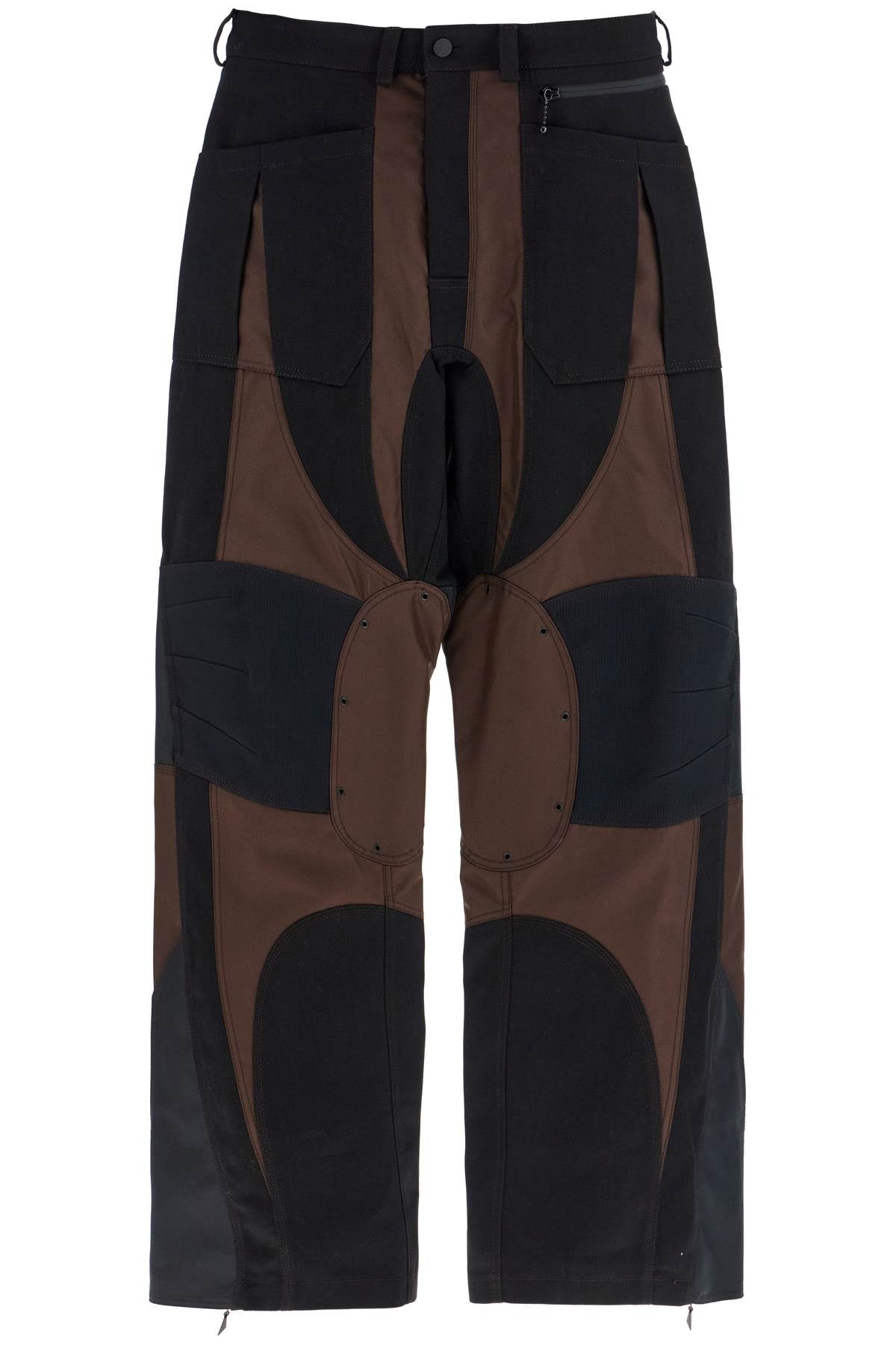 Patchwork Cargo Pants With  - Brown