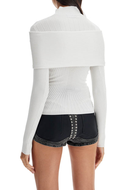 Long-sleeved Top With Off-  - White