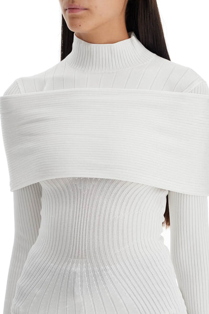 Long-sleeved Top With Off-  - White