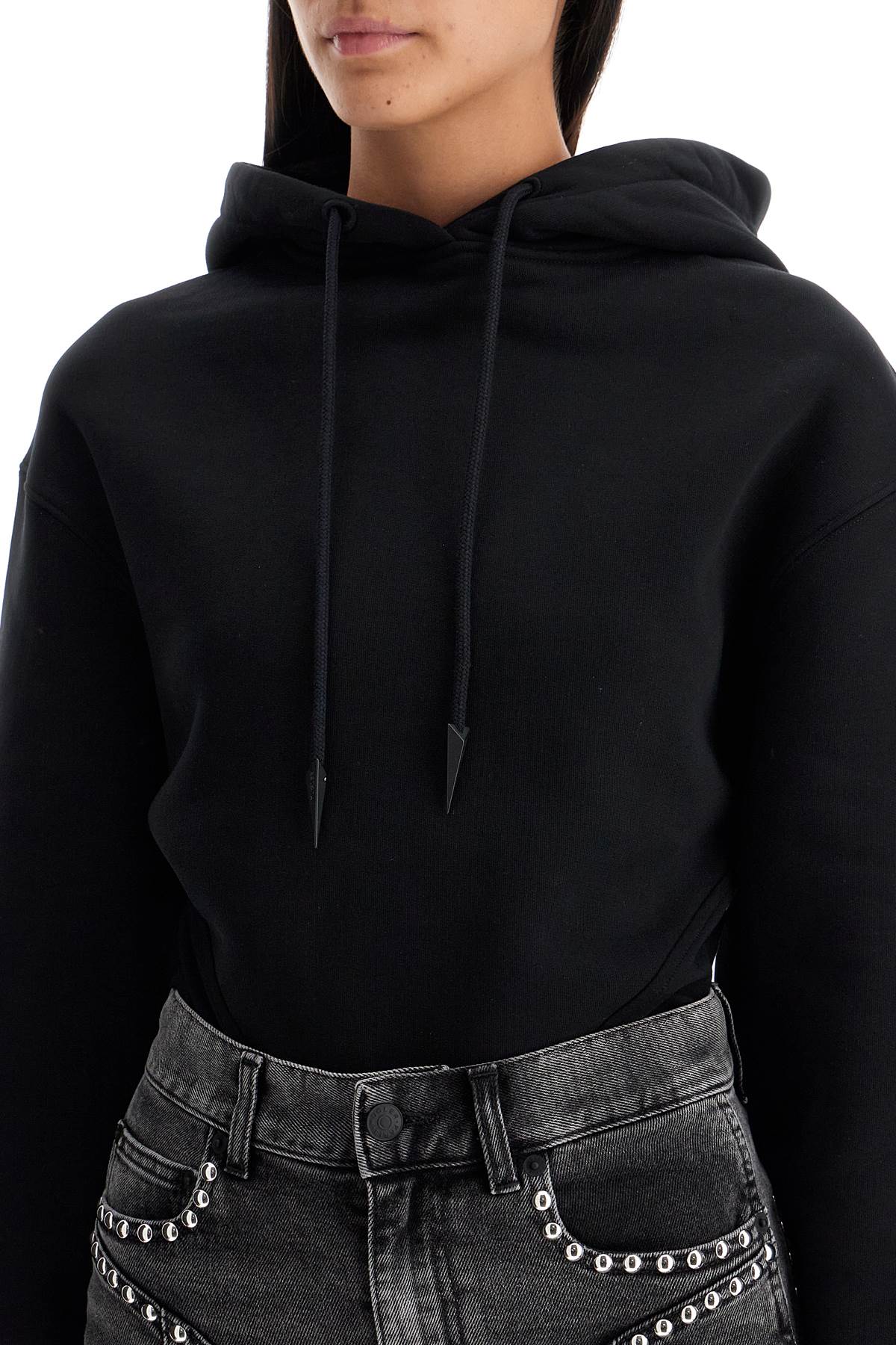 Body Sweatshirt With Hood  - Black