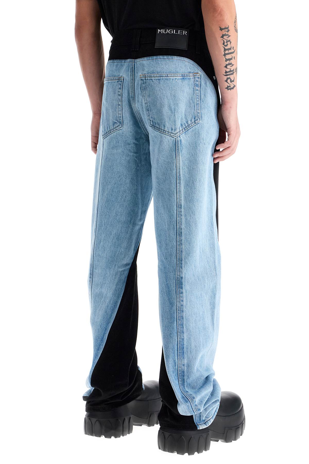 Two-tone Denim Jeans  - Blue