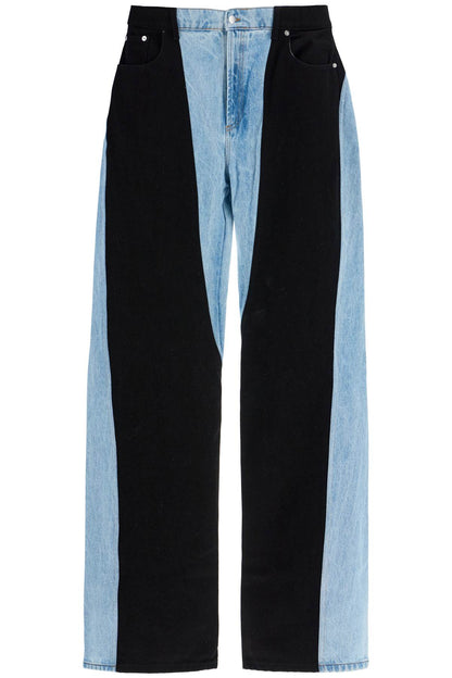 Two-tone Denim Jeans  - Blue