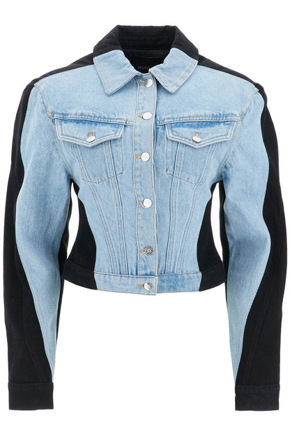 Bicolor Denim Jacket  - Blue