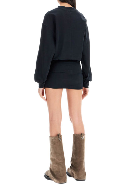 Lightweight Fleece Mini Dress  - Black