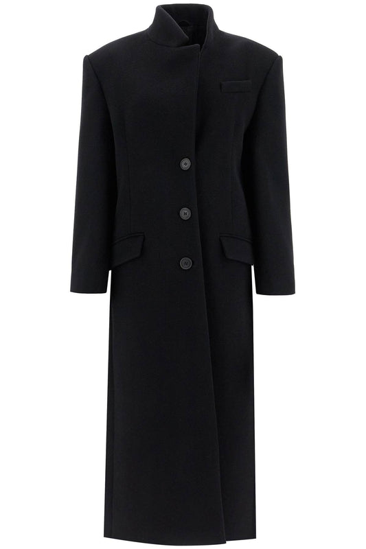 Long Woolen Cloth Coat  - Black