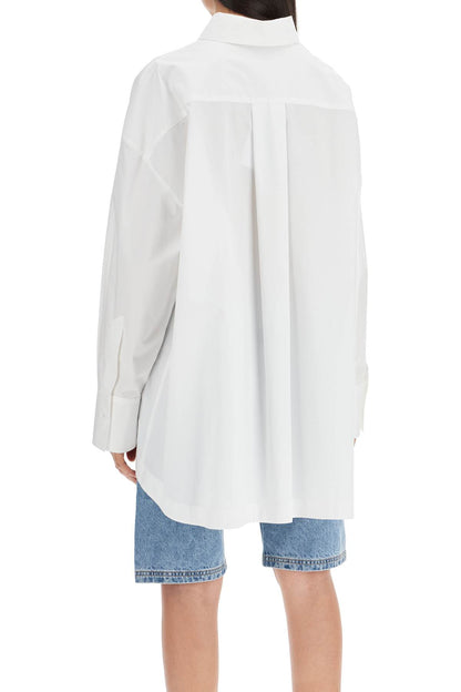 Asymmetric Oversized Shirt  - White