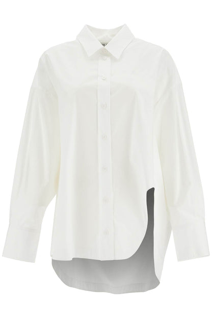 Asymmetric Oversized Shirt  - White