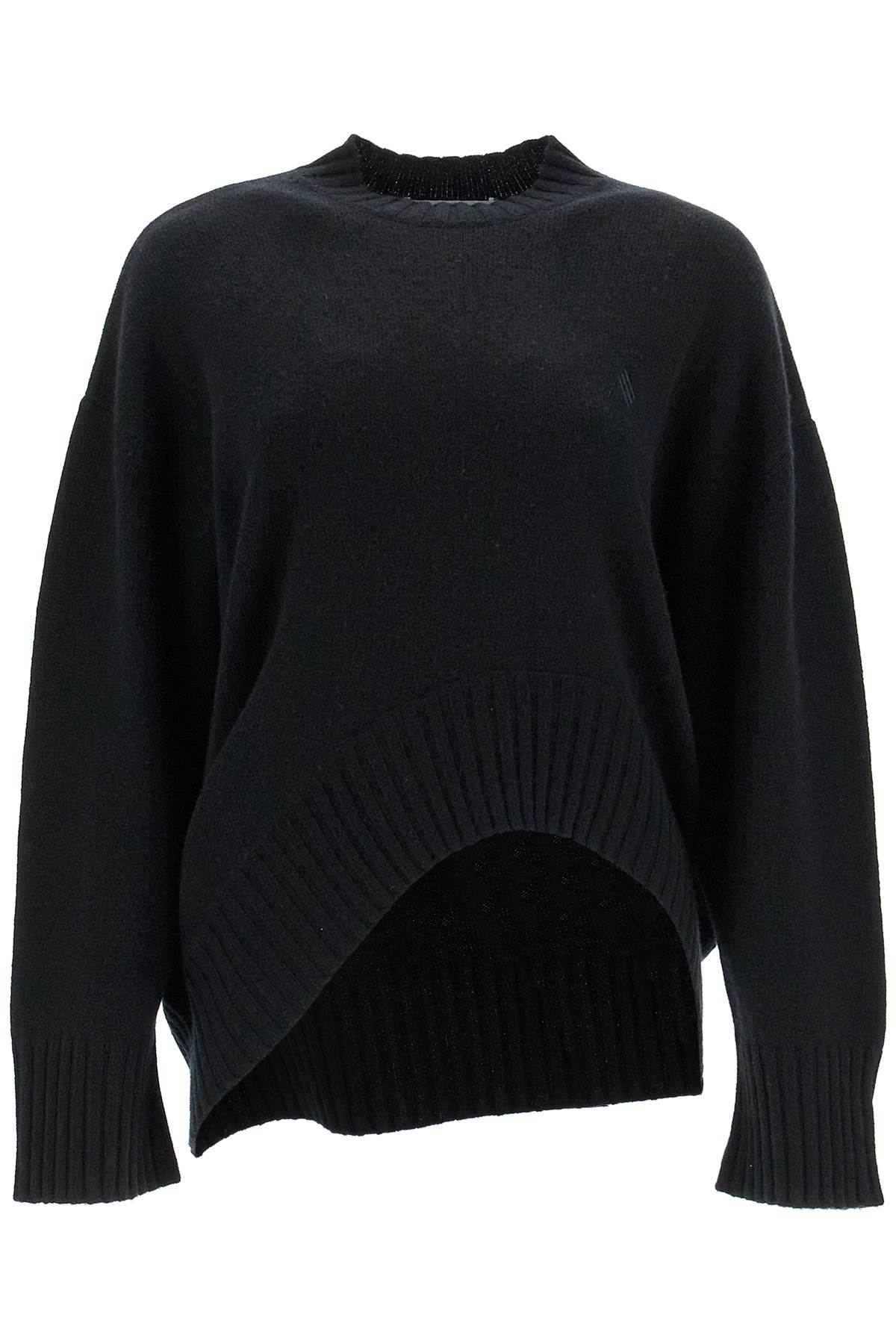 Asymmetric Wool And Cashmere Pullover  - Black