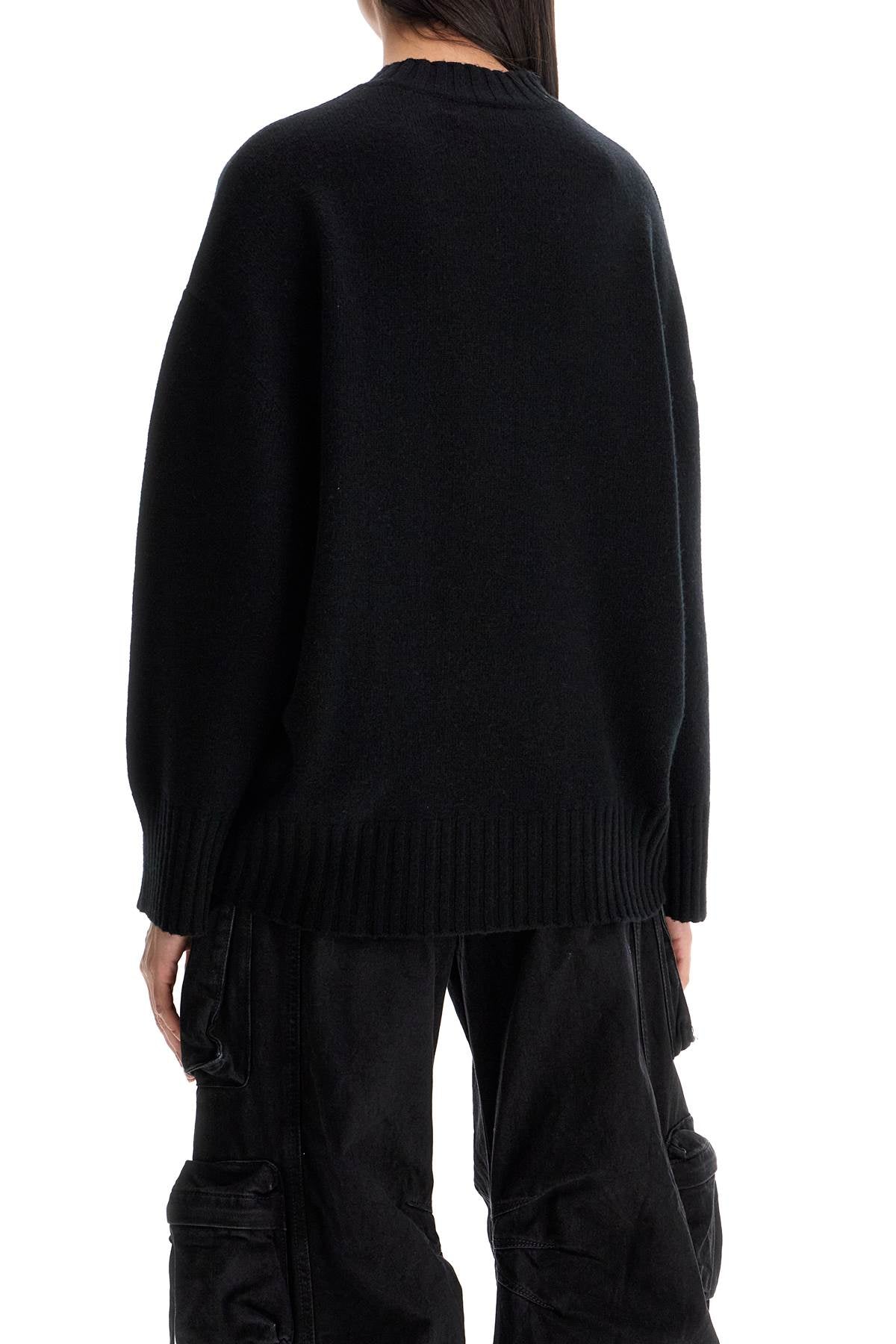 Asymmetric Wool And Cashmere Pullover  - Black