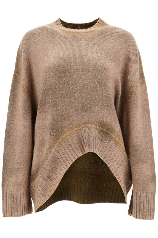 Asymmetric Wool And Cashmere Pullover  - Beige