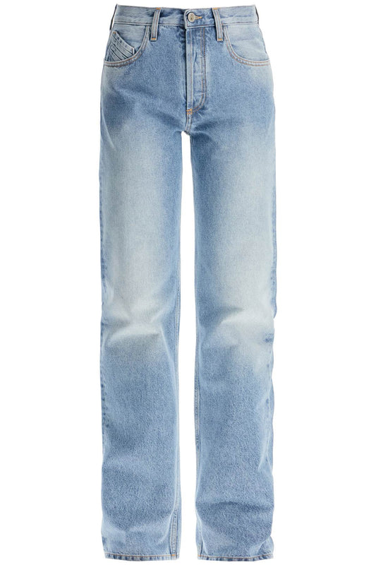 Coated Boyfriend Pants With  - Blue