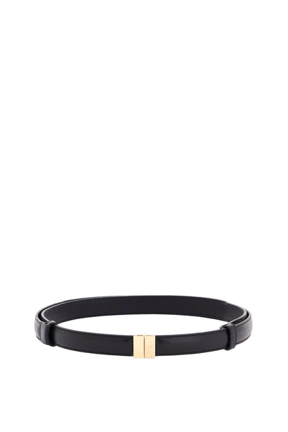 Black Calfskin Belt With Sliding Closure  - Black