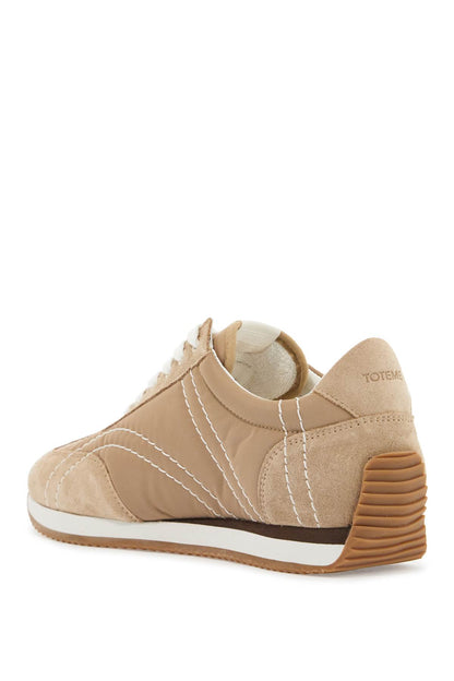 Sneakers In Recycled Polyamide Sand With Suede Finish  - Beige