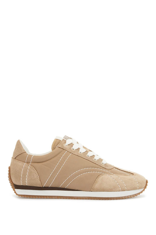 Sneakers In Recycled Polyamide Sand With Suede Finish  - Beige