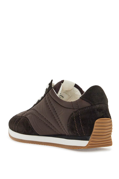 Dark Brown Suede Sneakers With Recycled Materials And Non-slip Sole  - Brown