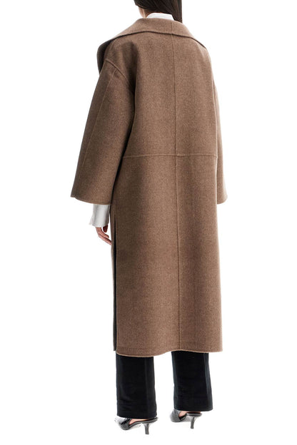 Beige Wool And Cashmere Kimono Coat  - Beige