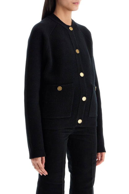 Black Rws Wool Cardigan With Golden Buttons  - Black