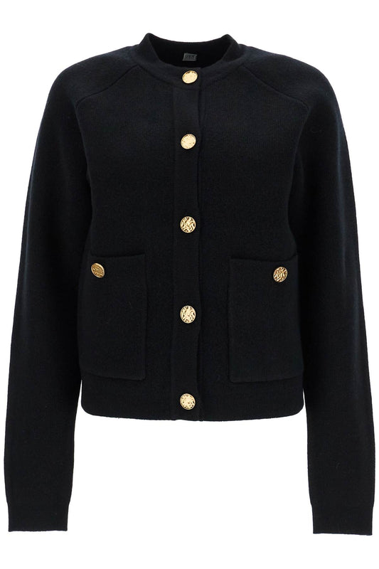 Black Rws Wool Cardigan With Golden Buttons  - Black