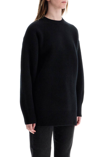 Oversized Black Wool And Cashmere Sweater  - Black