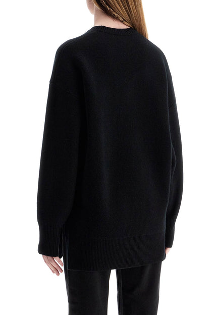 Oversized Black Wool And Cashmere Sweater  - Black