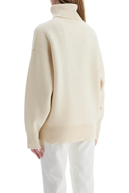 White Snow Wool And Cashmere Turtleneck For Women  - White