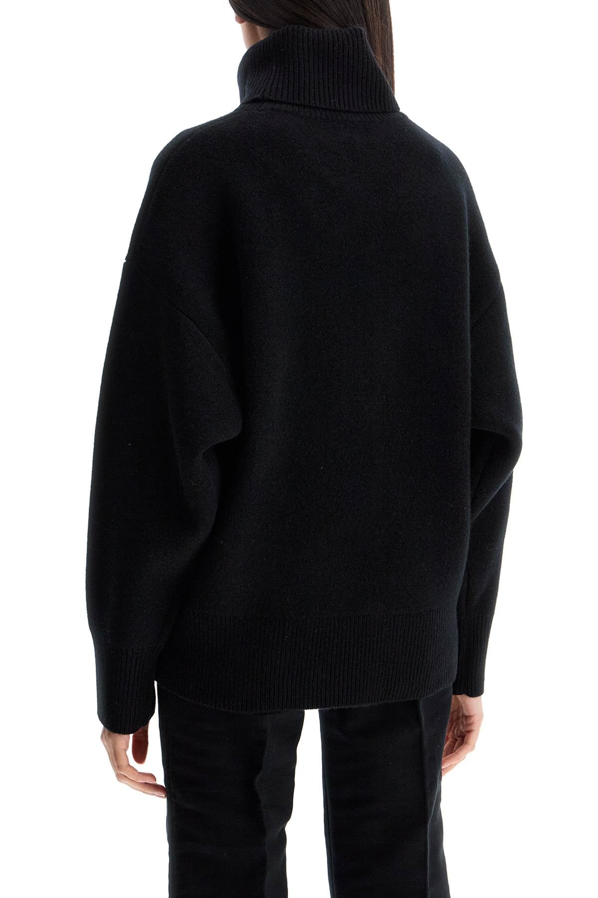 Black Rws Wool And Cashmere Turtleneck Sweater  - Black