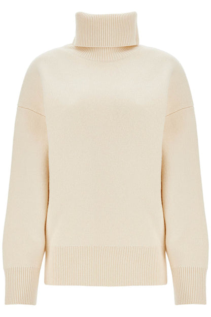 White Snow Wool And Cashmere Turtleneck For Women  - White