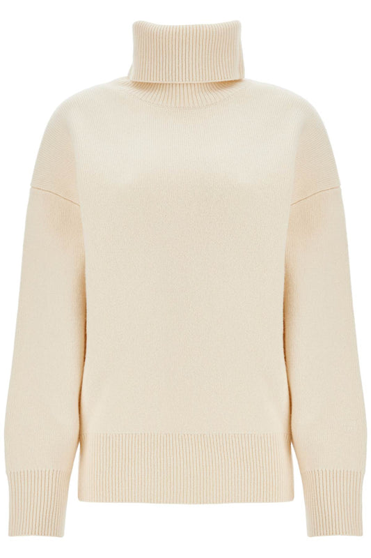 White Snow Wool And Cashmere Turtleneck For Women  - White