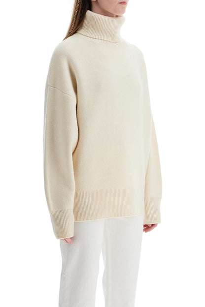 White Snow Wool And Cashmere Turtleneck For Women  - White