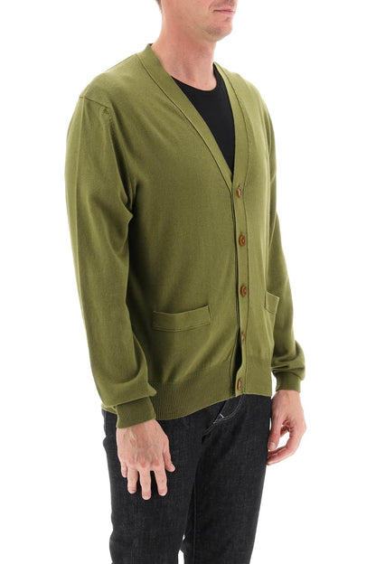 Cardigan With Orb Embroidery  - Verde