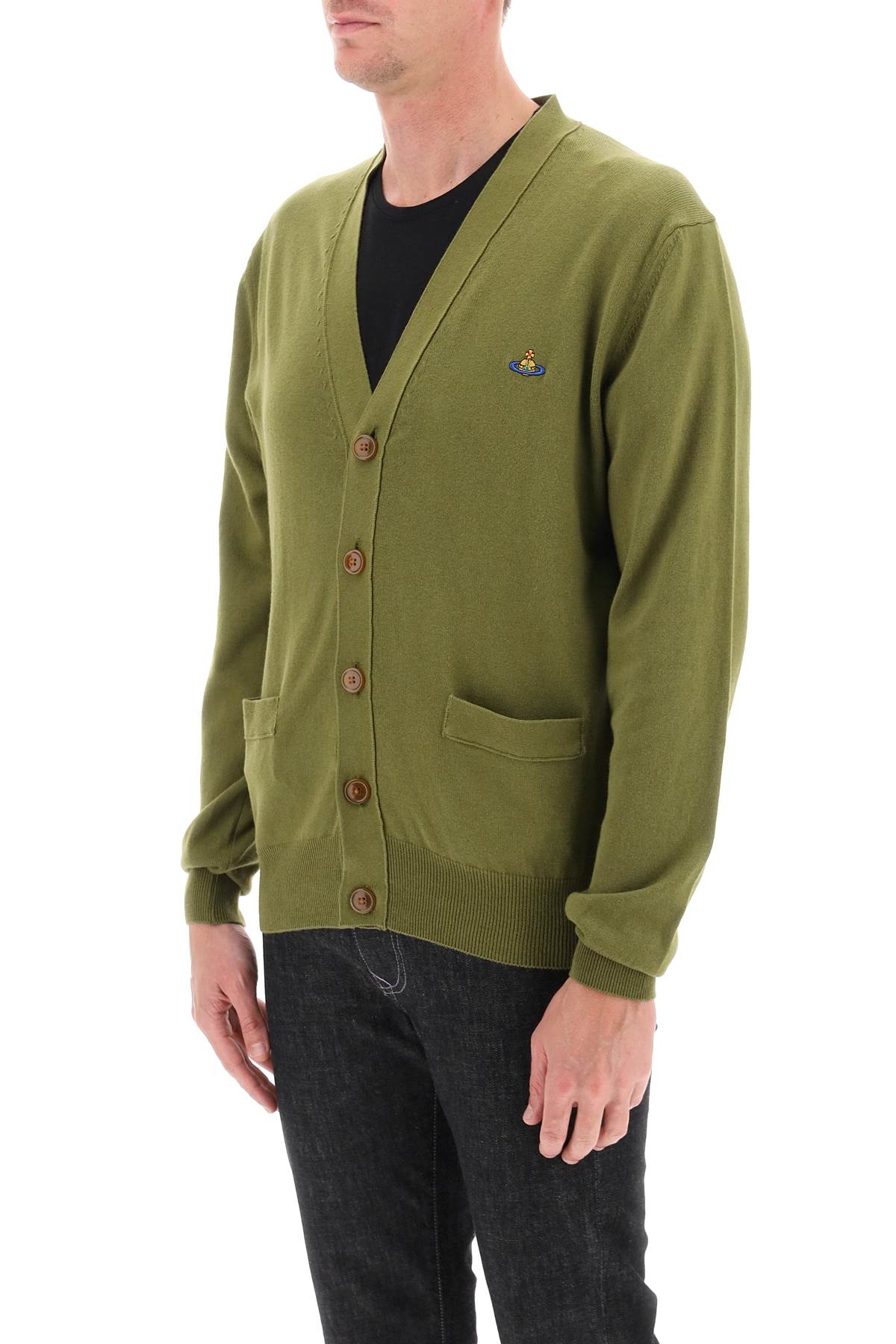 Cardigan With Orb Embroidery  - Verde