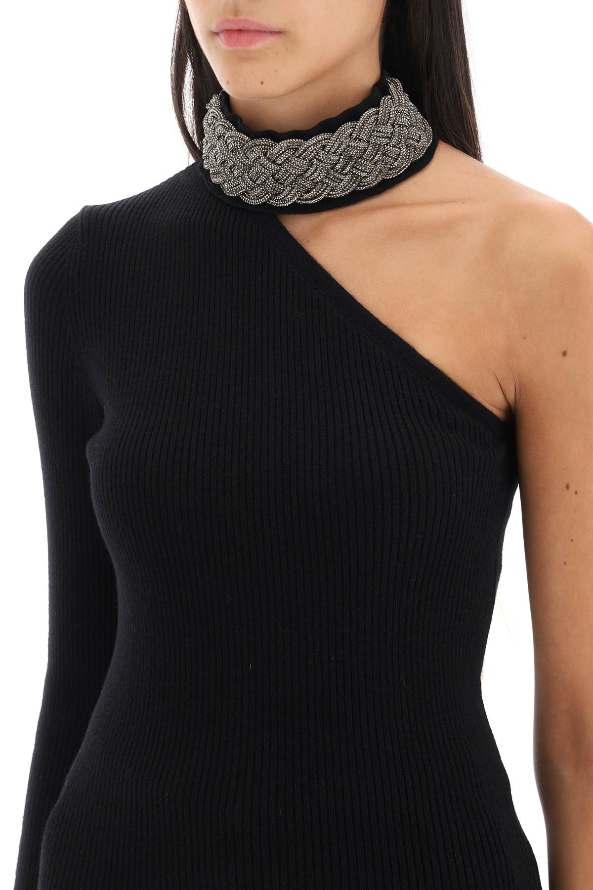 One-shoulder Top With Collar  - Nero