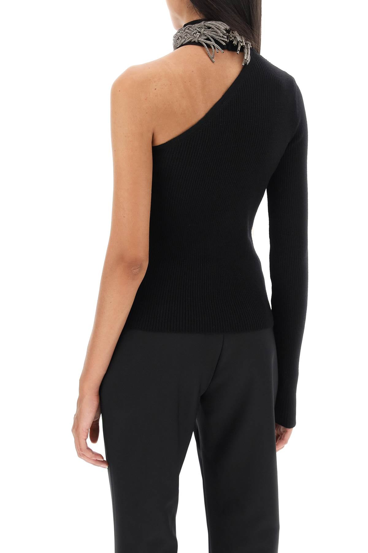 One-shoulder Top With Collar  - Nero