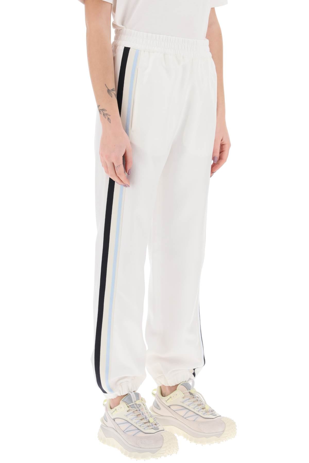 Logo Banded Joggers With  - White