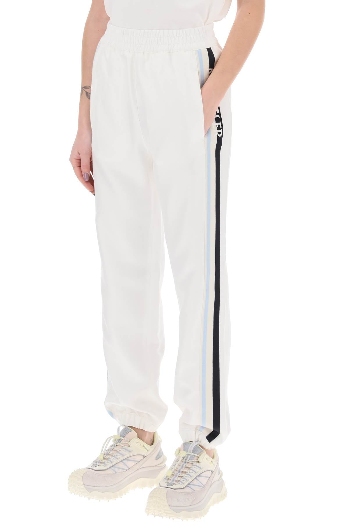 Logo Banded Joggers With  - White