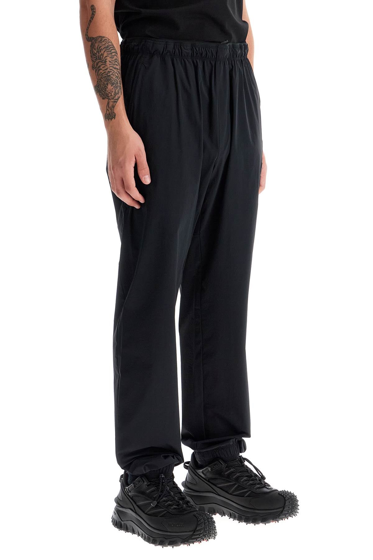 Nylon Stretch Joggers For  - Black