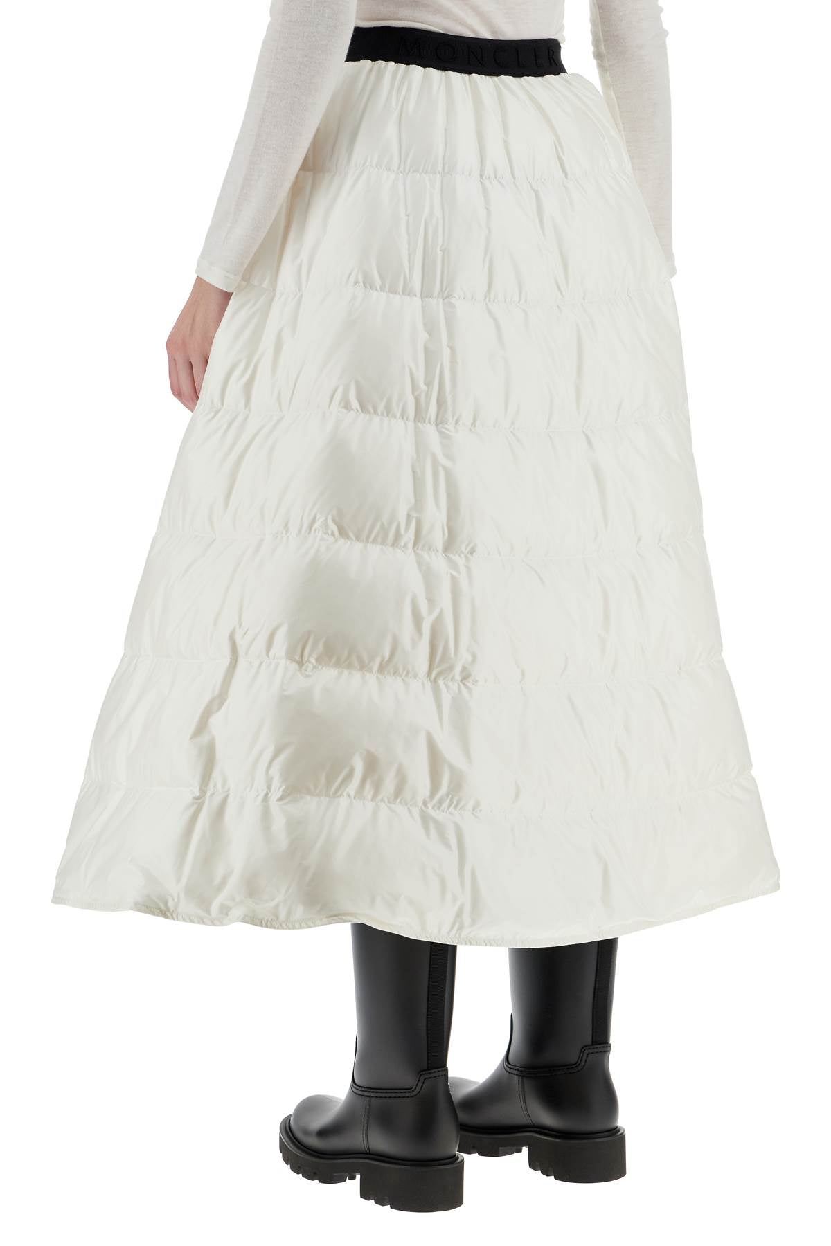 Padded Midi Skirt  - White