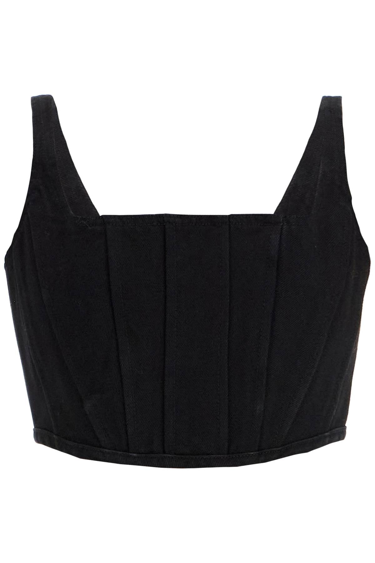 Denim Bustier Top For  - Black