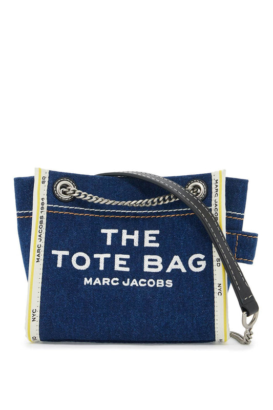 The Denim Chain Crossbody Tote Bag  - Blue