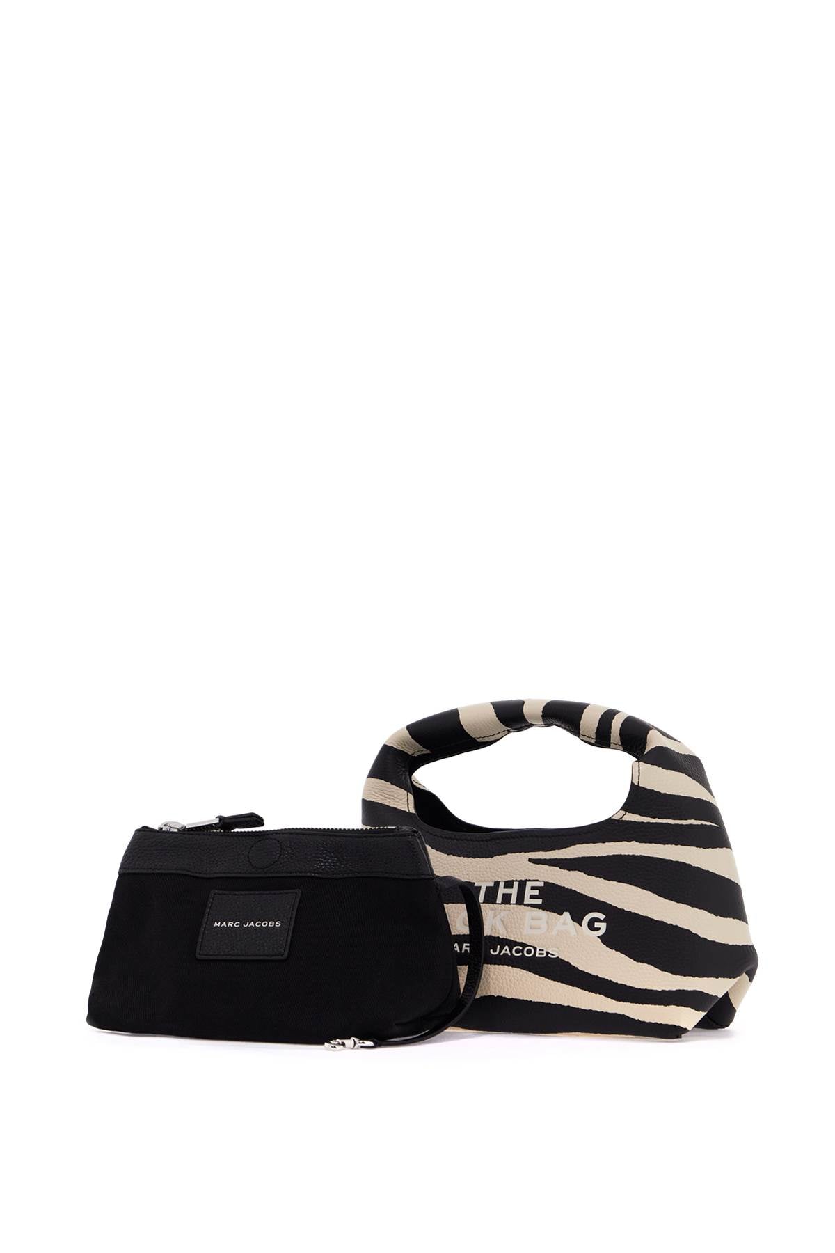 The Zebra Leather Mini Sack Bag  - Black