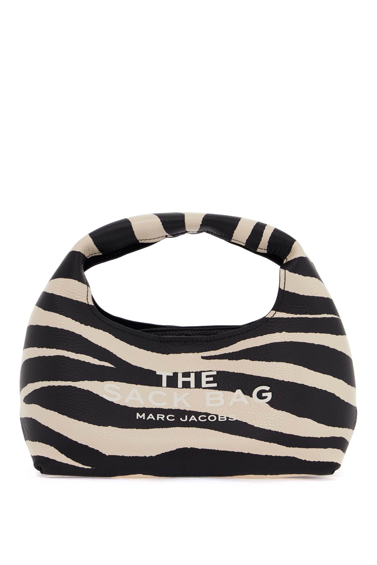 The Zebra Leather Mini Sack Bag  - Black